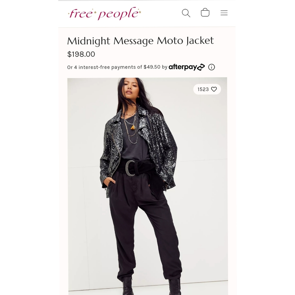 💯%Free people Midnight Message Moto Jacket - Picture 5 of 17